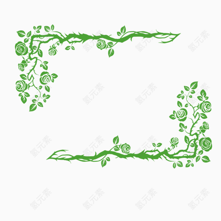 绿色植物花纹