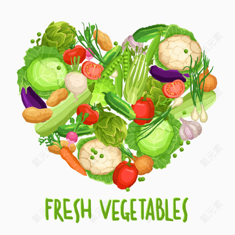 新鲜蔬菜卡通素材