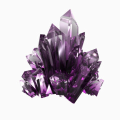 紫色水晶装饰元素