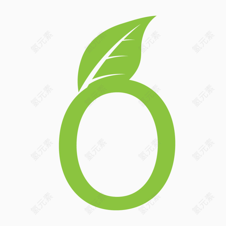 绿叶字母数字O