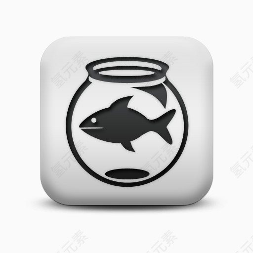不光滑的白色的广场图标动物鱼缸Animals-icons