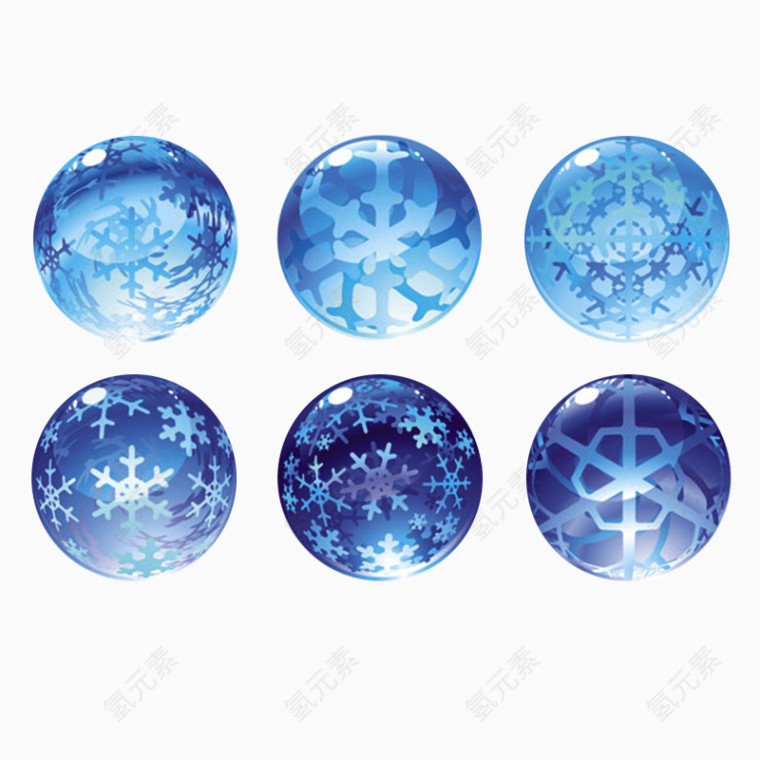 蓝色圆球雪花图标