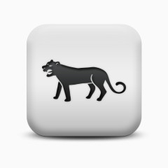 不光滑的白色的广场图标动物动物狮子Animals-Icons