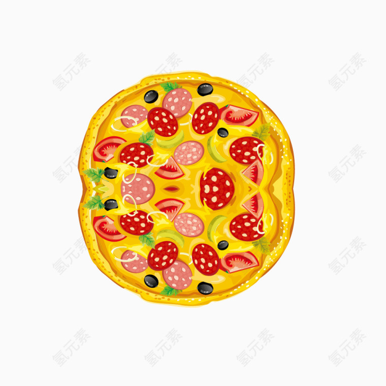 黄色披萨水果