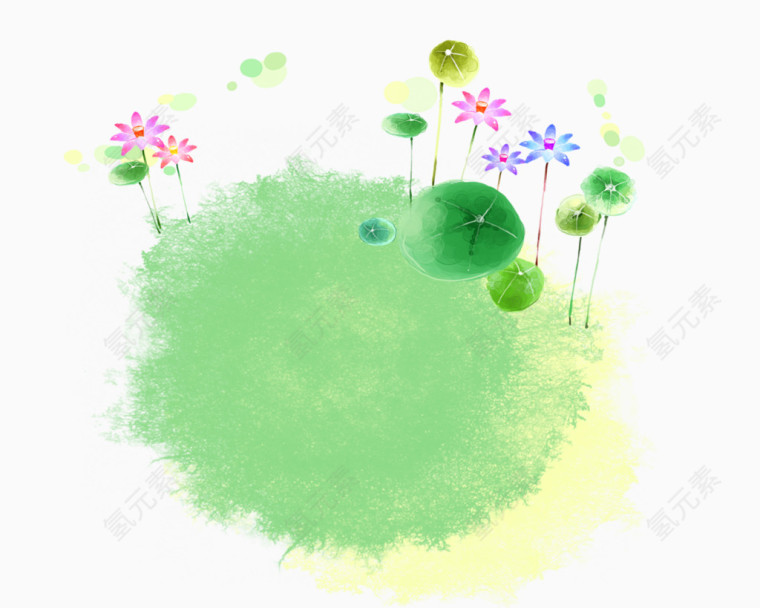 绿色唯美花卉文本框