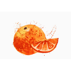 水果彩绘橙子插画