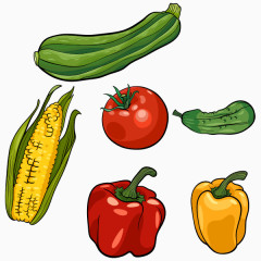 手绘卡通蔬菜水果