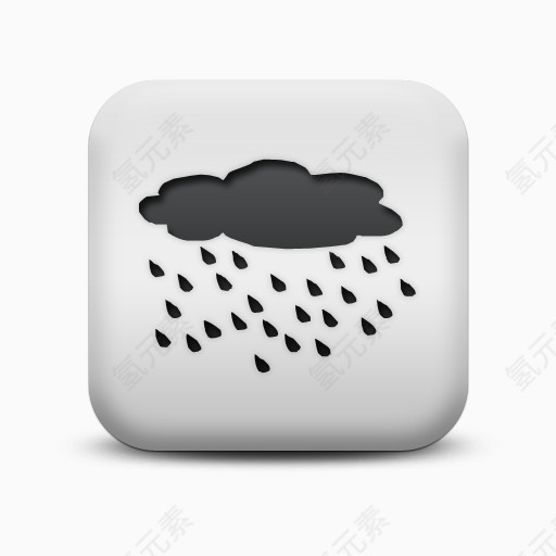 不光滑的白色的广场图标自然奇迹雨云Natural-wonders-icons