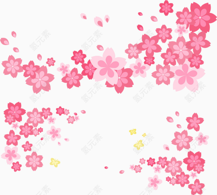 粉红色花朵创意背景装饰素材