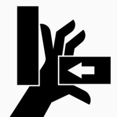 象形图粉碎的手指或手力应用从一边symbols-icons