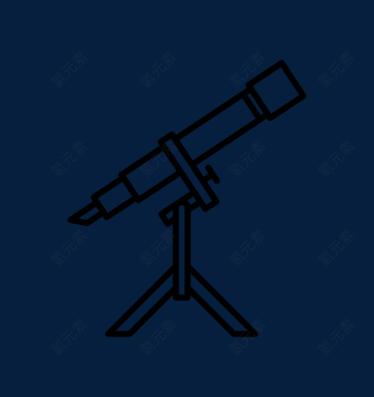 望远镜简笔画插画