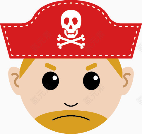 红色骷髅帽子海盗