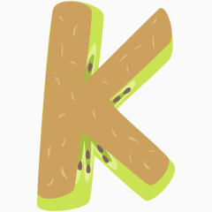 卡通蔬菜水果字母K 