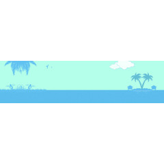 文艺小清新蓝色椰子树海鸟背景