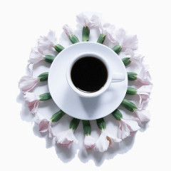咖啡和花朵