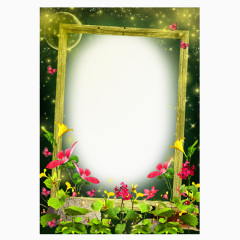 绿花卉相框