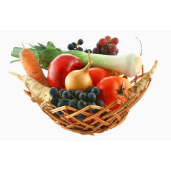 一篮子水果和蔬菜