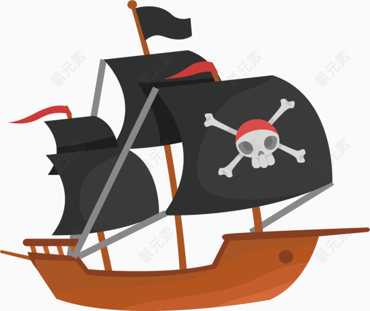 黑色风帆海盗船