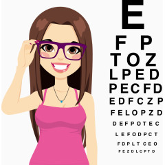 女生检验视力