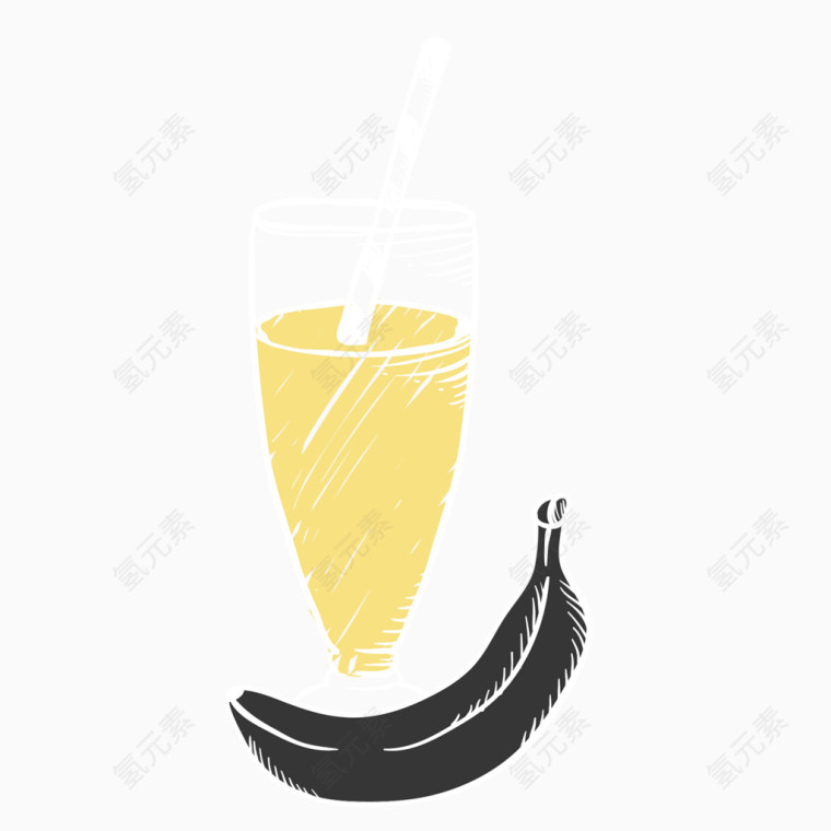 彩绘香蕉果汁儿