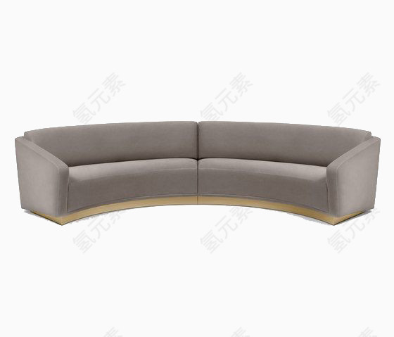 双人弧形素色装饰沙发