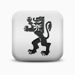 不光滑的白色的广场图标动物动物狮子Animals-Icons