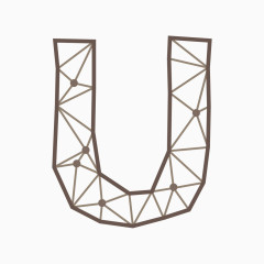 线框三角形几何字母U