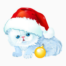猫象征年圣诞节plastic-new-year-icons