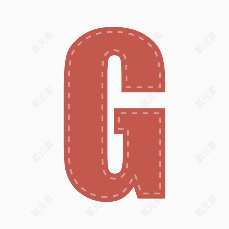 可爱布艺字母字体G