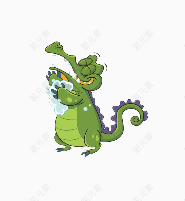 洗澡的小鳄鱼