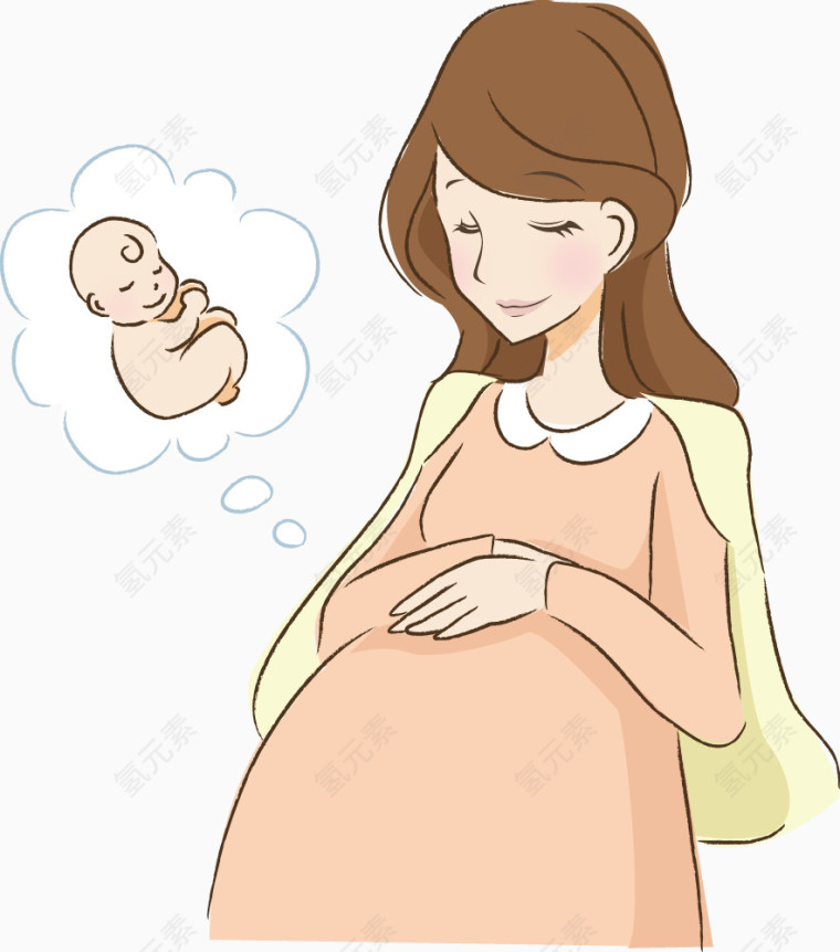 手绘孕妇母婴