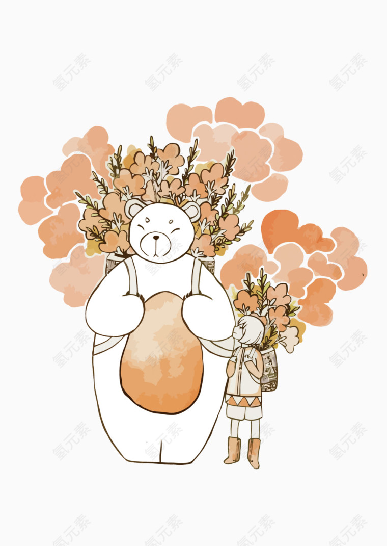 熊和少女采花
