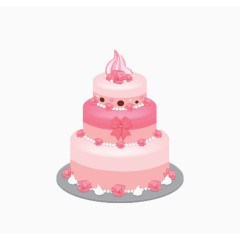 情人节粉色多层唯美蛋糕