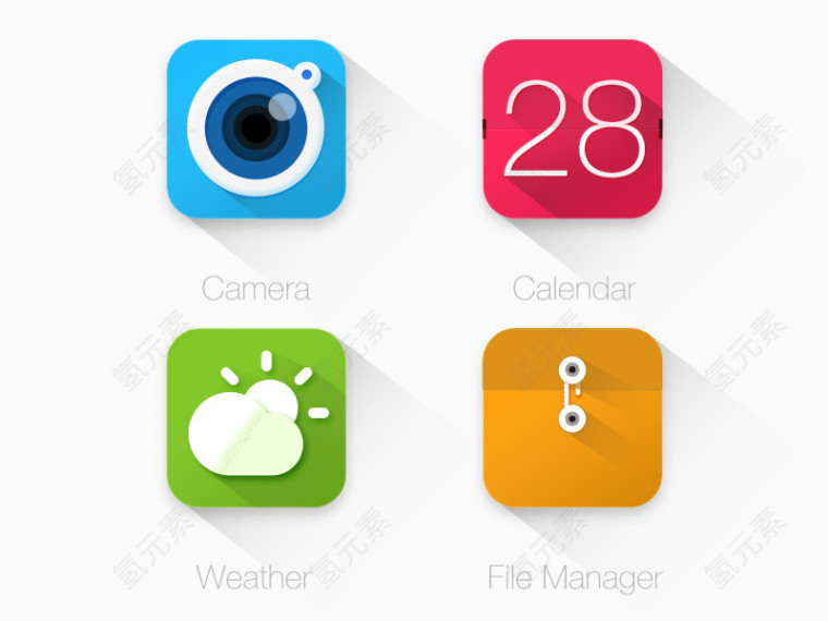 扁平设计APP界面图标设计PSD