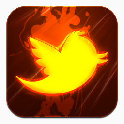 推特burning-social-media-icons