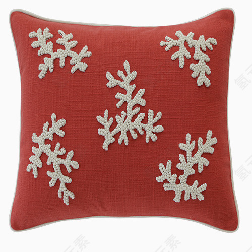 红色雪花抱枕