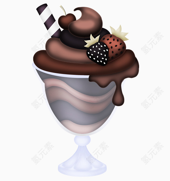 卡通巧克力冰淇淋