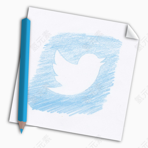 鸟彩色铅笔彩色铅笔手拉的手绘媒体网络页纸铅笔社会推特cizim社会