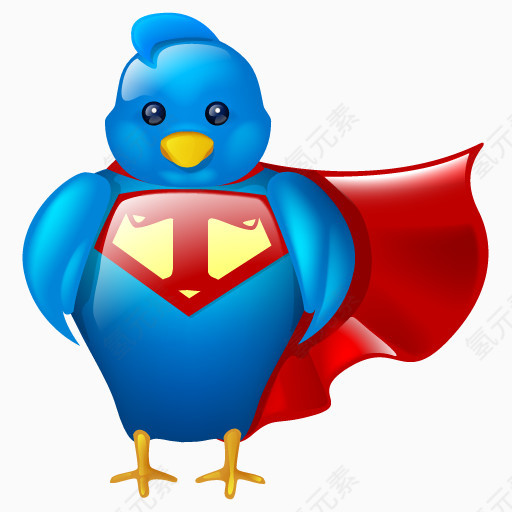 鸟英雄标志社会社会化媒体好极 了鸣叫推特免费大推特的图标