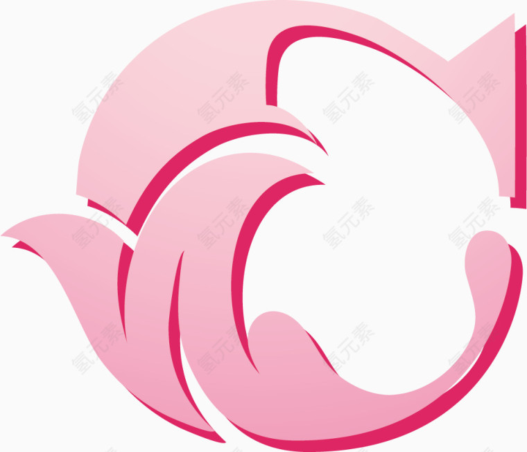 粉色创意字母C