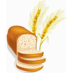 小麦面包片矢量素材