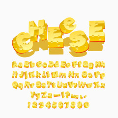 奶酪文字 字母 海报文字