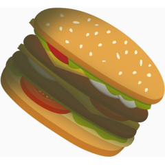 汉堡包卡通手绘图标元素