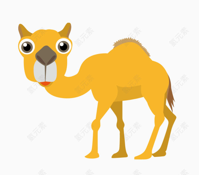 卡通手绘可爱骆驼 