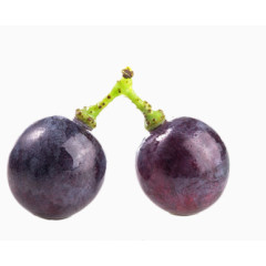两个紫色水灵灵的葡萄