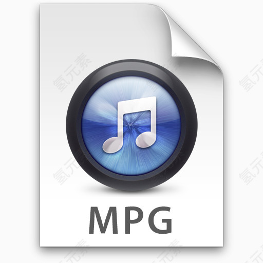 MPG蓝色iTunes的文件类型的图标