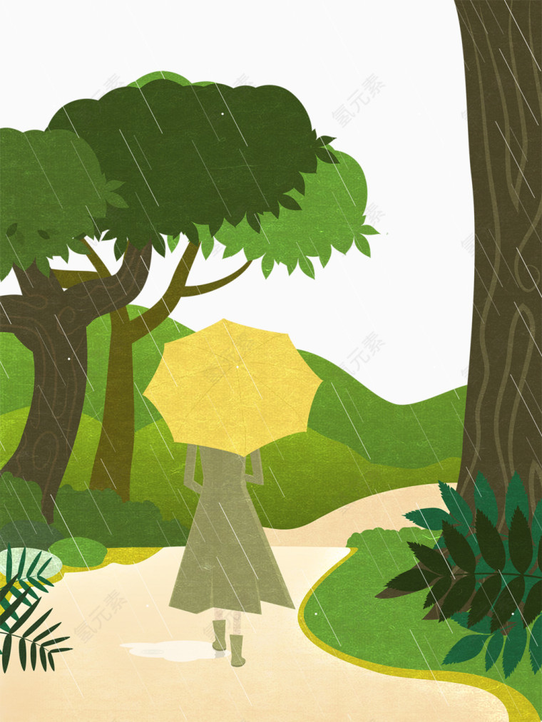 森林撑伞漫画