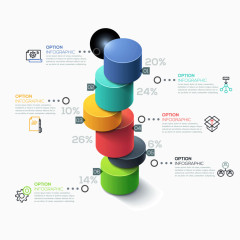 圆柱体堆积商务演示素材
