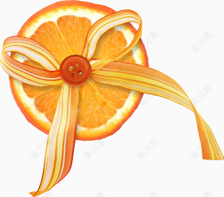 橙子蝴蝶结扣子