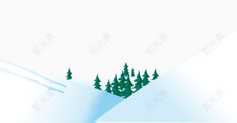 卡通雪山树林背景